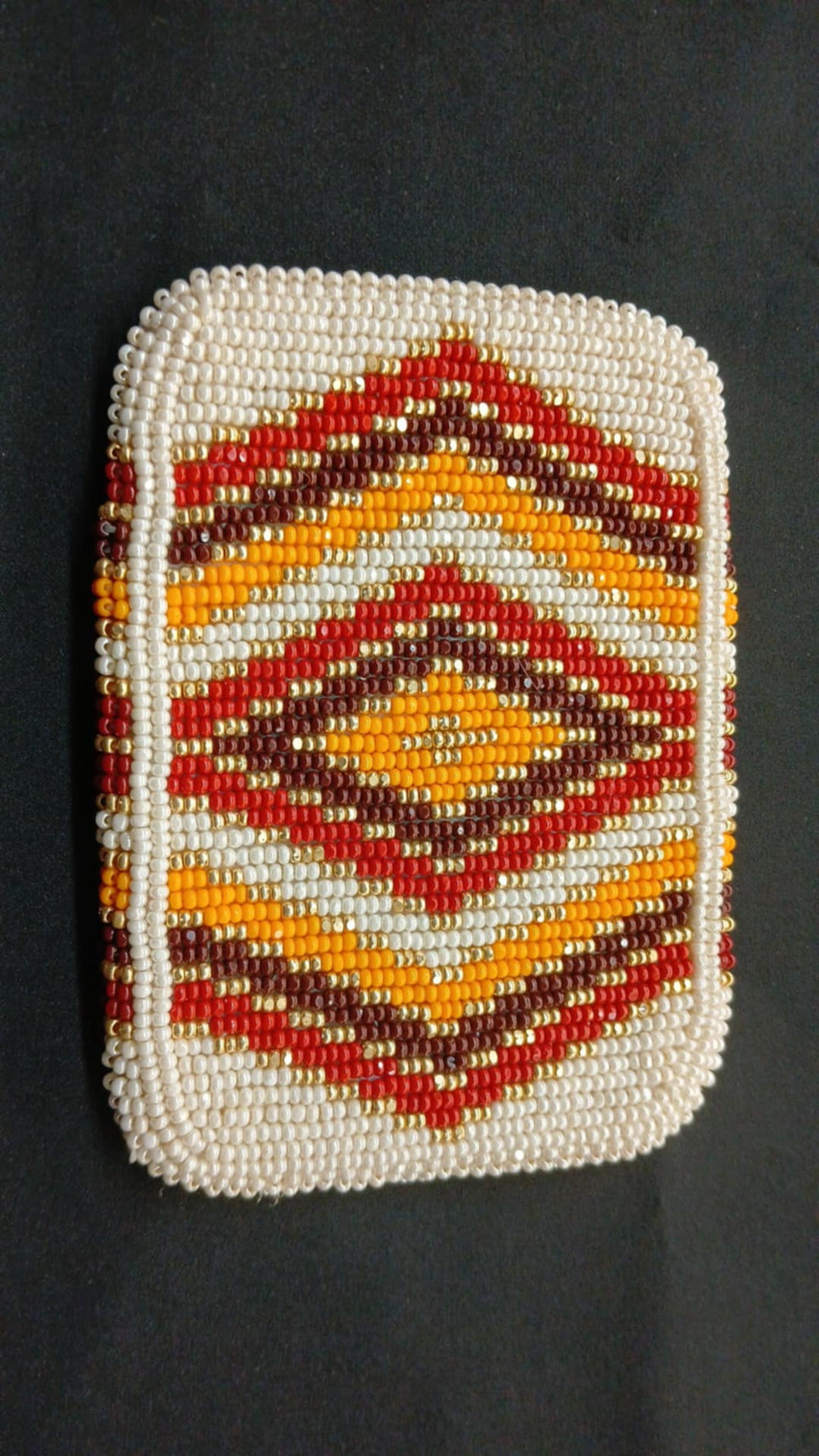 BEADWORK CARD HOLDER GEOMETRIC